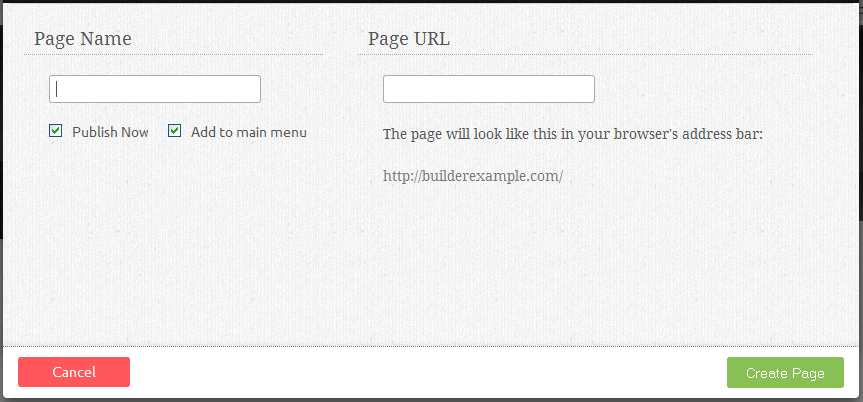 Creating A New Page Website Builder